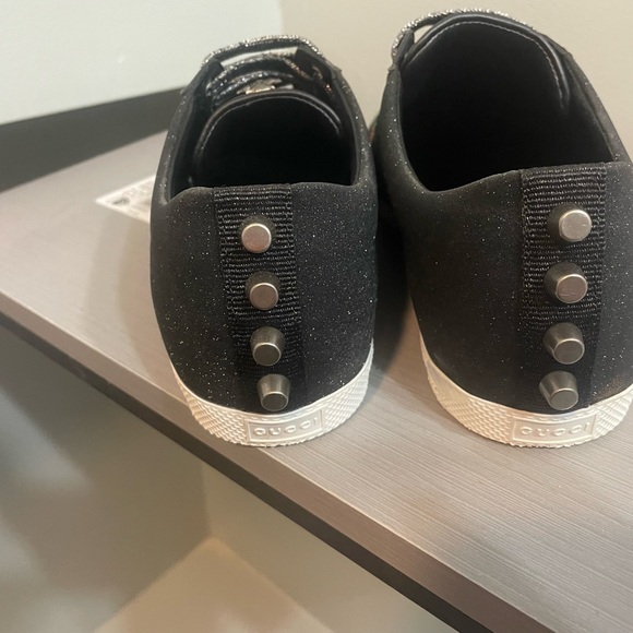 Black Glitter web Gucci sneakers, nearly new. With box, dust bag. - Picture 3 of 5